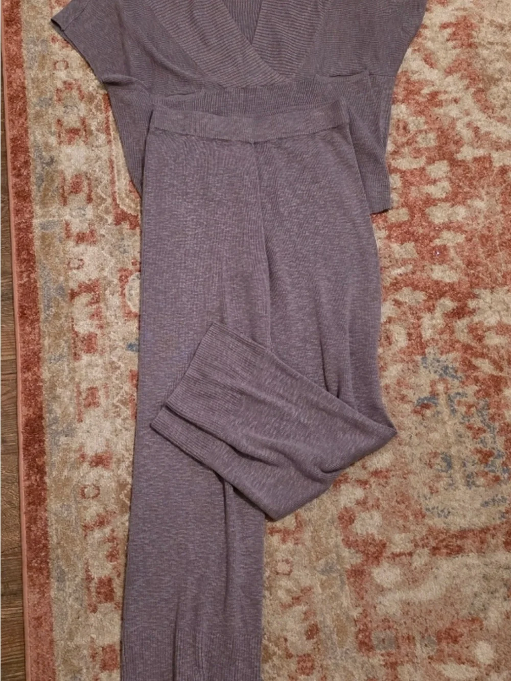Free People Taupe Knit lounge Pants & Top Set - Picture 4 of 6